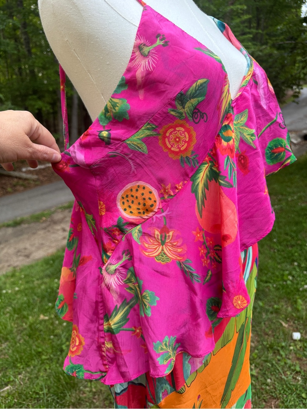 FARM Rio Tropical Ruffle One Shoulder Midi Maxi Dress XL See Description 🙏🏼 - Picture 4 of 16